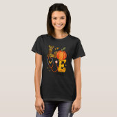 Nurse Leopard Pumpkin Thanksgiving Love PCU Nurse T-shirt (Voorkant volledig)