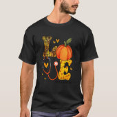 Nurse Leopard Pumpkin Thanksgiving Love Practical  T-shirt (Voorkant)