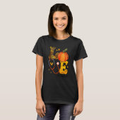 Nurse Leopard Pumpkin Thanksgiving Love STNA Nurse T-shirt (Voorkant volledig)