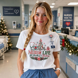 Nurse Leven Het Hartslag van Kerst T-shirt