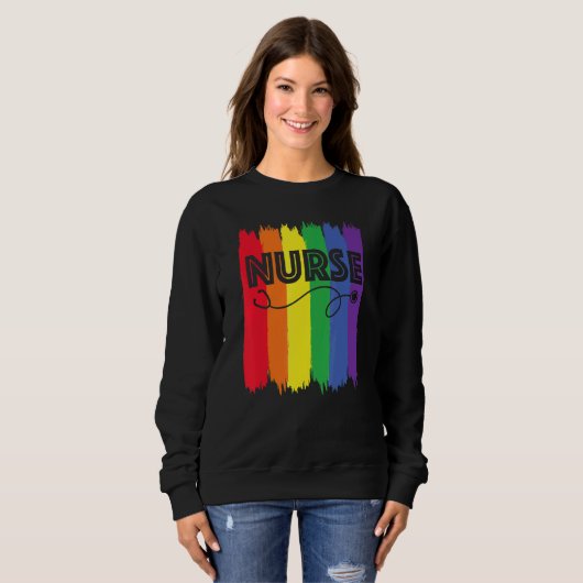 Nurse Lgbt Rainbow Registered Nursing Rn Gay Pride Trui (Voorkant volledig)
