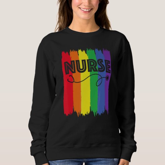 Nurse Lgbt Rainbow Registered Nursing Rn Gay Pride Trui (Voorkant)