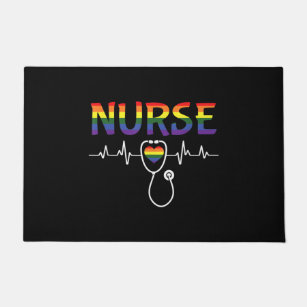 Nurse LGBTQ Pride Rainbow Flag geregistreerd verpl Deurmat
