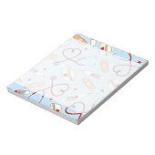 Nurse liefde Afdrukken Blauwe achtergrond Notitieblok (Linkerzijde)