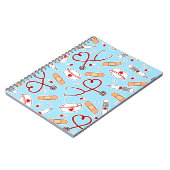 Nurse liefde Afdrukken Blauwe achtergrond Notitieboek (Linkerzijde)