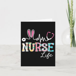 Nurse Life Bunny Paasdag Stethoscoop Top Nursing Kaart