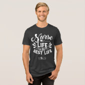 Nurse Life Donker gekleurd Tri-Blend Shirt (Voorkant volledig)