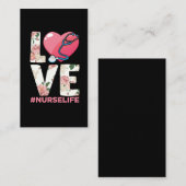 Nurse Life Flower Paramedic Stethoscope Heart Visitekaartje (Voorkant / Achterkant)