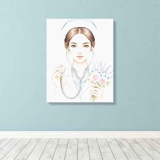 Nurse Life – Gentle Strength Canvas Afdruk (Insitu (Houten vloer))