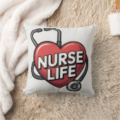 "Nurse Life" Grafisch ontwerp met hart Kussen (Deken)
