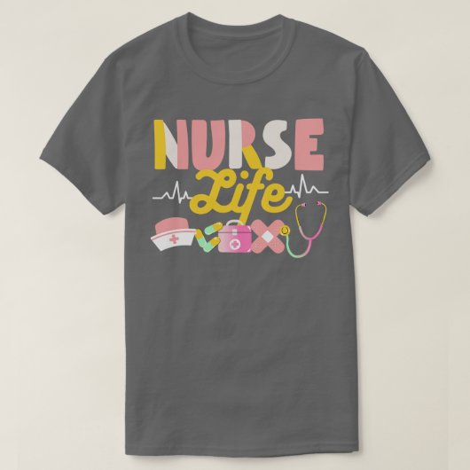 Nurse Life Heart Shape Nursing Week RN LPN CNA Hea T-shirt (Design voorkant)
