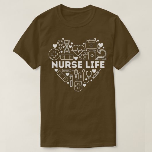 Nurse Life Heart Shape Nursing Week RN LPN CNA Hea T-shirt (Design voorkant)