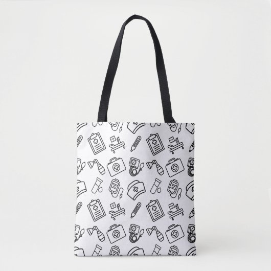Nurse Life Icon Pattern Tote Bag (Voorkant)