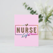 "Nurse Life" in elegante regenboogkleuren Briefkaart (Staand voorkant)
