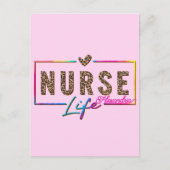"Nurse Life" in elegante regenboogkleuren Briefkaart (Voorkant)