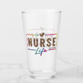 "Nurse Life" in elegante regenboogkleuren Glas (Voorkant)