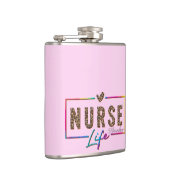"Nurse Life" in elegante regenboogkleuren Heupfles (Rechts)