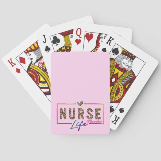 "Nurse Life" in elegante regenboogkleuren Pokerkaarten (Achterkant)
