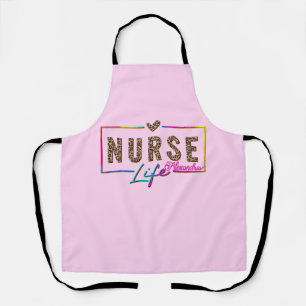 "Nurse Life" in elegante regenboogkleuren Schort