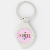 "Nurse Life" in elegante regenboogkleuren Sleutelhanger (Voorkant)