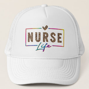 "Nurse Life" in elegante regenboogkleuren Trucker Pet