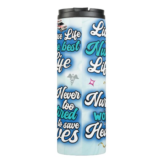 Nurse Life Inspirational Medical Collage Thermosbeker (Achterkant)