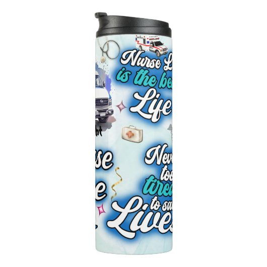 Nurse Life Inspirational Medical Collage Thermosbeker (Geroteerd rechts)