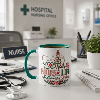 Nurse Life Kerstmug, Het Hartslag Verpleegster Cad Mok