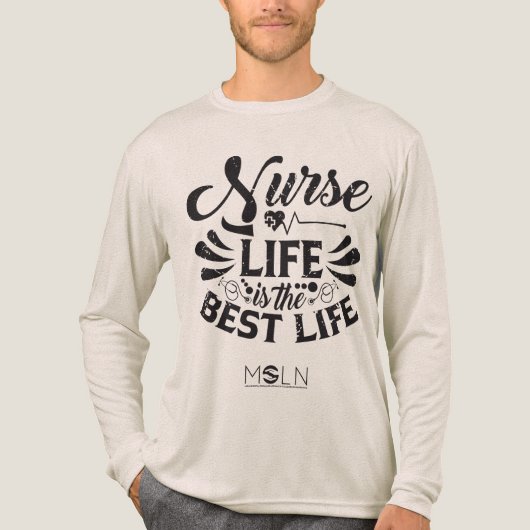 Nurse Life Light Tri-Blend T-shirt met lange mouwe (Voorkant volledig)
