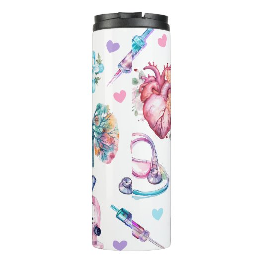 Nurse Life Medical Organ Collage Thermosbeker (Achterkant)