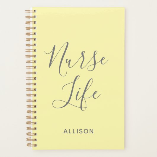 Nurse Life Medical Yellow Script Aangepast Planner (Voorkant)