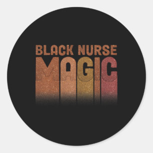 Nurse Life Melanin Queen Black Girl Magic Geschied Ronde Sticker