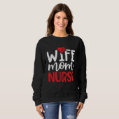 Nurse Life merch Wife Mom Nurse Trui (Voorkant volledig)