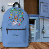 Nurse Life Monogram Bedrukte Rugzak