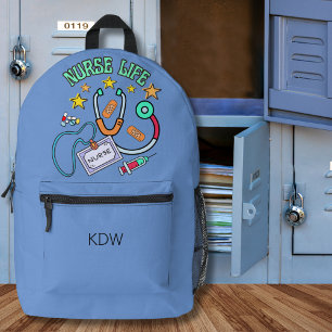 Nurse Life Monogram Bedrukte Rugzak