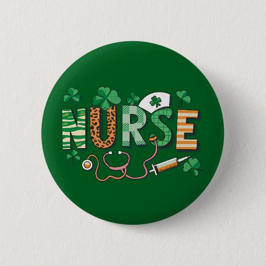 Nurse Life Nurse Day Cadeaus St Patrick's Day Ronde Button 5,7 Cm (Voorkant)