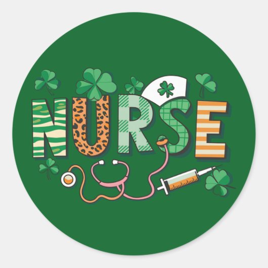 Nurse Life Nurse Day Cadeaus St Patrick's Day Ronde Sticker (Voorkant)