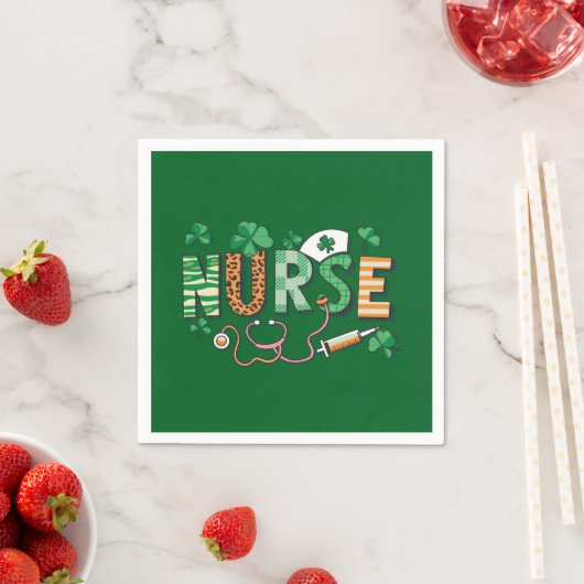 Nurse Life Nurse Day Cadeaus St Patrick's Day Servet (Insitu)