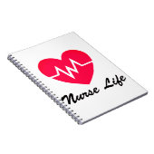 Nurse Life Red EKG Heart-laptop Notitieboek (Rechterzijde)