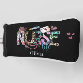 Nurse Life Retro Typografie Golfheadcover (Voorkant)