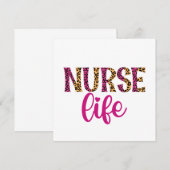 Nurse Life - roze en luipaardprint (Voorkant / Achterkant)
