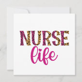 Nurse Life - roze en luipaardprint (Voorkant)