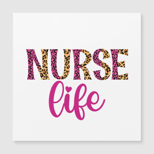 Nurse Life - roze en luipaardprint (Voorkant)