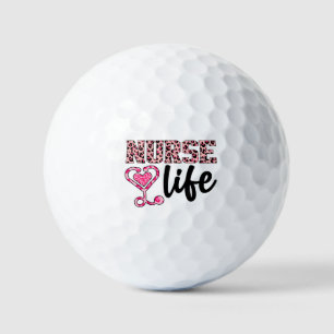 Nurse Life - roze en luipaardprint (2) Golfballen