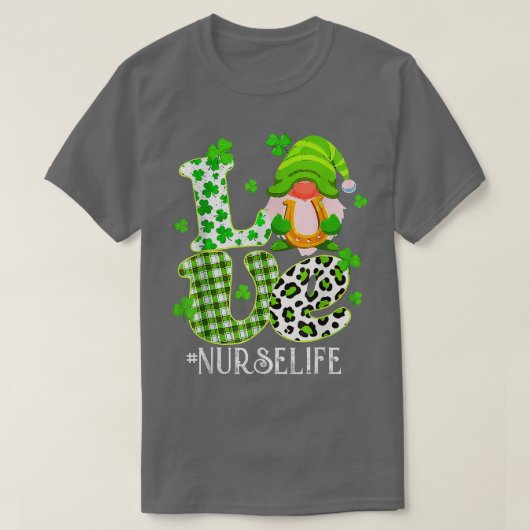 Nurse Life St Patrick's Day Lucky Nurse Shamrock L T-shirt (Design voorkant)