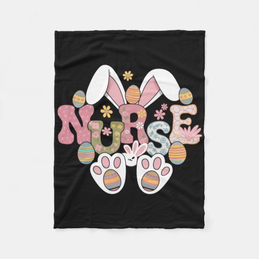 Nurse Life Stethoscoop Nursing Cute Easter Bunny E Fleece Deken (Voorkant)