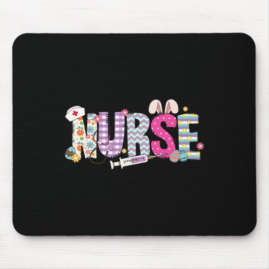 Nurse Life Stethoscoop Nursing Cute Easter Bunny E Muismat (Voorkant)