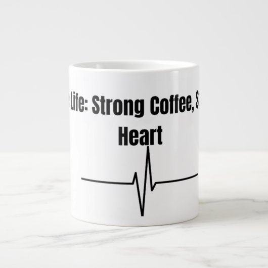Nurse Life Strong Coffee Stronger Heart Mug Grote Koffiekop (Voorkant)