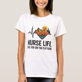 Nurse Life T-Shirt: EKG Heartline Mountain T-shirt