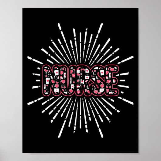 Nurse Life Valentines Day Stethoscope Er Icu Nicu Poster (Voorkant)